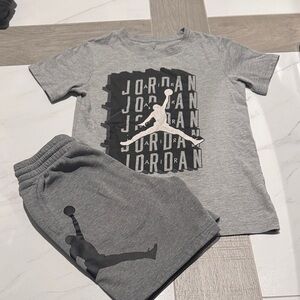 Jordan Gray Graphic Tee and Shorts Set
